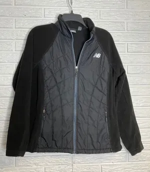 New Balance heatloft hybrid jacket quilted & fleece black‎ womens size large thumbnail 1