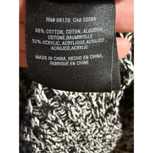 Anthropologie Oversized Black‎ White Marled Cardigan XS thumbnail 5