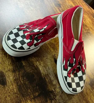 Vans | women’s classic checkerboard drip flame sneakers. Size: 5.5 thumbnail 13