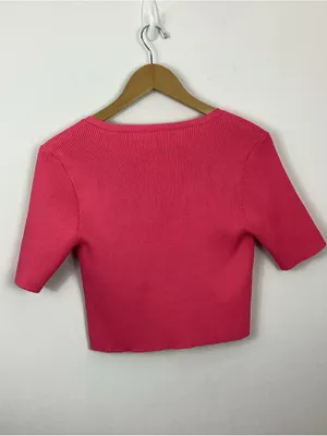 Oak + Fort Open Front Cardigan Pink Size Small thumbnail 3