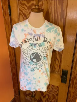 Junk Food Grateful Dead Dancing Bears Earth Tie Dye Graphic Tee XS 100% Cotton thumbnail 5