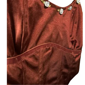 Wild Fable Corset Burgundy Crop Top with rosettes XS thumbnail 5