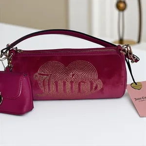 Juicy Couture Pink Shoulder Bag with Textured Design and Metallic‎ Accents thumbnail 4