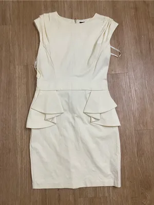 Ted Baker Cream Peplum Pencil Dress thumbnail 2