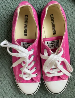 Pink Low Top Converse Sneakers  thumbnail 1