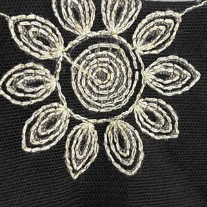 Zara Black Floral Embroidered Mesh Fit and Flare Sleeveless Dress Womens XS‎ thumbnail 4