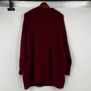 Free People Ottoman Slouchy Tunic sweater oversized burgundy ribbed cozy small thumbnail 7
