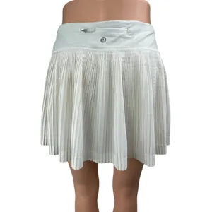 Lululemon Pleat To Street White Pleated Mini Tennis A-line Skirt Skort Size M/L thumbnail 2