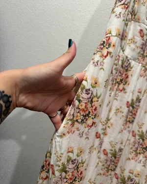 American Eagle Catie Corset Smocked Floral Midi Dress L NWOT thumbnail 7
