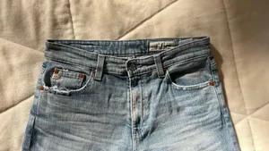 Aged Denim Wide Leg Crop Jeans thumbnail 4