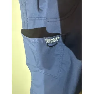 Cherokee Workwear Navy Blue Scrub Pants Cargo Pockets Elastic Drawstring Unisex thumbnail 3