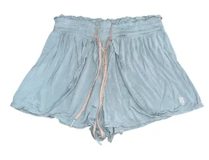 Free People FP Movement Shorts Women XS/S Blue Excellent Flowy Ruffle Smocked thumbnail 1