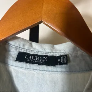 Lauren Ralph Lauren Denim Button Up Dress Light Blue 100% Cotton $139‎ Size 14 thumbnail 4