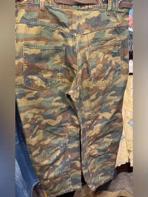 NWOT Free People We The Free Moxie Printed Low-Slung Barrel Jeans Green Camo 29 thumbnail 15