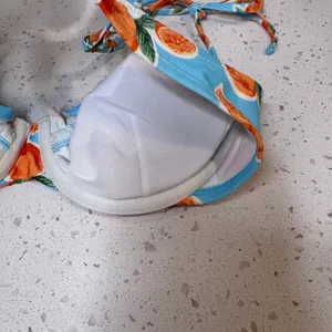 Wild Fable Women Blue Orange Fruit Print‎ Underwire Bikini Top Size Small S thumbnail 4