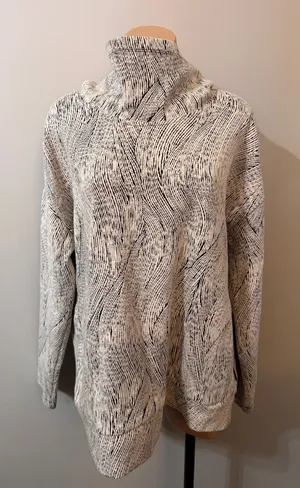 Rbx Funnel Neck Pullover Black Cream Sweater Sweatshirt XL thumbnail 1
