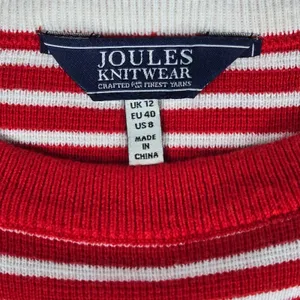 Joules‎ Knitwear Womens Striped Long Sleeve Sweater Dress Pockets Red Navy thumbnail 5