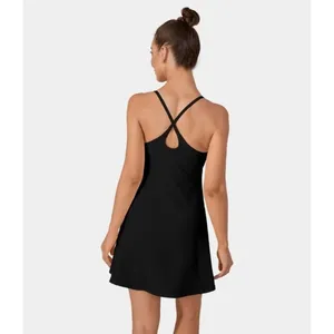 Halara Patitoff Flow Pet Hair Resistant 2-in-1 Flare Dress-Wannabe Black S thumbnail 2