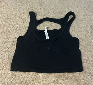 Lululemon Black Cutout Ribbed Tank Top - Women's thumbnail 1