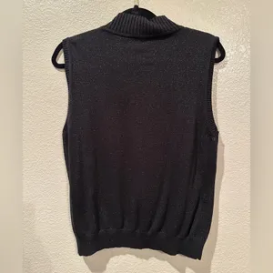 Liz Claiborne mock title neck black with silver shimmer lightweight sz XL thumbnail 3