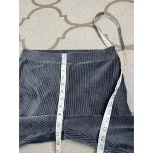 Aerie Groove-On Rib Velour Flare Pants Charcoal Gray Pull-On Size M 32” Inseam thumbnail 4