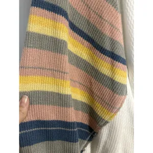 EUC‎ Free People Rainbow Dreams Sweater Thermal Knit Balloon Sleeve Oversized S thumbnail 3