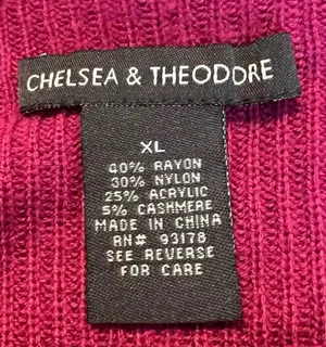 Chelsea & Theodore Cashmere Blend Sweater Fuchsia Sweater Women’s Size XL Soft thumbnail 4