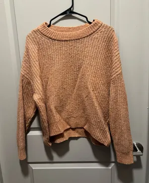 aerie Chunky Knit Scoop Neck Sweater - Peach thumbnail 1