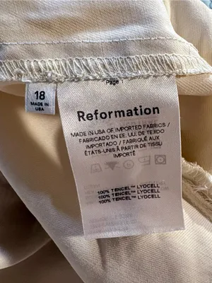 💥Reformation Mason Pleated Pants Ivory Tencel High Rise Wide Leg Sz 18🧡 thumbnail 11