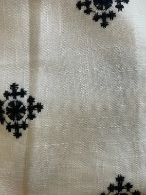 ZARA LINEN BLEND EMBROIDERED PANTS Ivory/ Black Size Large thumbnail 9