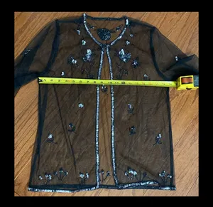 Vintage Mesh longsleeves blk jacket with sequence thumbnail 8