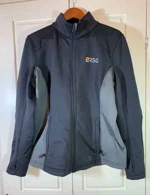 LL Bean Jacket Women’s XL Full‎ Zip Fleece Lined Soft-shell Black Athletic Logo thumbnail 1