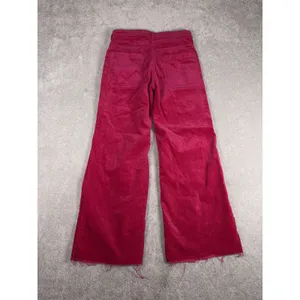 pilcro wide leg crop (29in Inseam) pink‎ corduroy pants raw hem 27 thumbnail 6