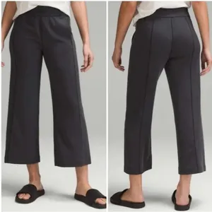 Lululemon Ribbed Softstreme Mid-Rise Wide-Leg Cropped Pant 25" Graphite Grey 14 thumbnail 8