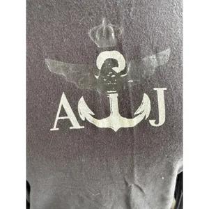 Armani Jeans AJ Men's Long Sleeve T‎ Shirt Anchor Crown Graphic Dark Gray Size m thumbnail 3
