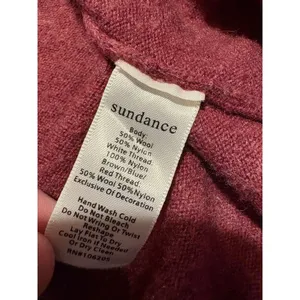 Sundance Sweater Burgundy‎ Llama Graphic Wool Blend Boho Warm Winter Large thumbnail 8