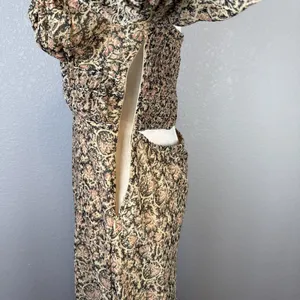 Free People Aglow Cutout Midi Maxi Dress Size L Ditsy Floral Long Puff Sleeves‎ thumbnail 8