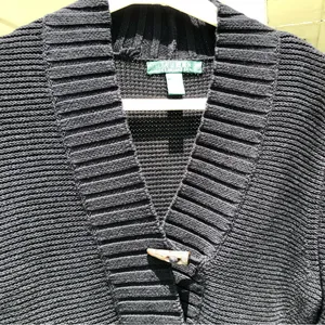 Lauren Ralph Lauren cotton Black knit sweater V Neck M thumbnail 3