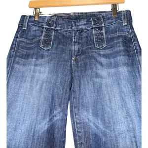 Vtg Y2K Citizens Of Humanity Low Rise‎ Wide Leg Jeans Cadet 28 Distressed USA thumbnail 2