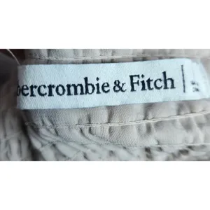 Abercrombie Fitch Tailored Corset Crop Top Size L Beige Tan Smocked Side Zip thumbnail 9