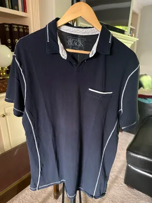 Buckle Black Navy Polo Shirt Mens thumbnail 1