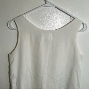 Vetiver Women's Sleeveless Blouse White Scoop Neck Faux Wrap Lined Boxy‎ thumbnail 7