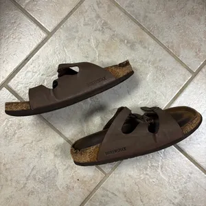 Birkenstock Dark Brown Triple-Strap Sandals thumbnail 6