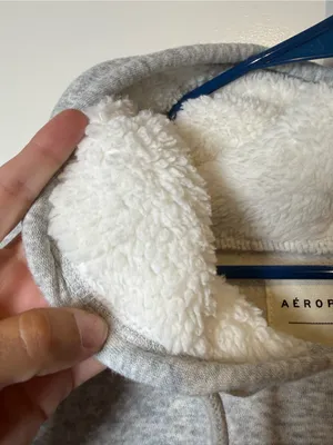 Aeropostale Grey Sherpa-Lined Pullover Hoodie - Women thumbnail 4