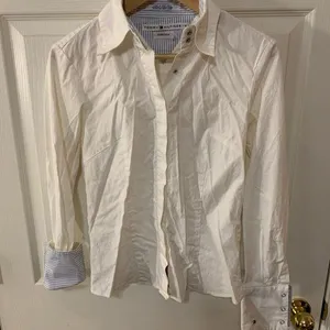 NWOT Tommy Hilfiger Contrast-cuff Snap up Collared Shirt thumbnail 1