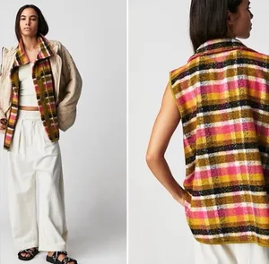 Free people plaid wool vest thumbnail 2