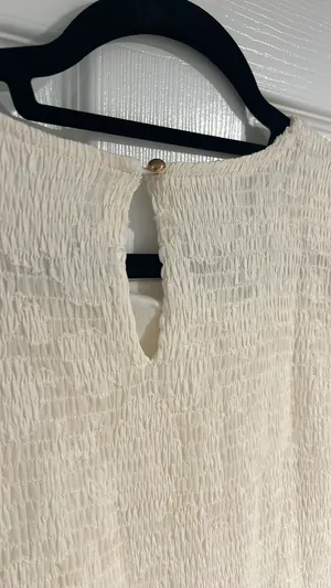 cream dress long sleeve White Size M thumbnail 4