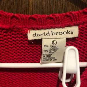 Vintage David brooks red American flag knitted sweater - large thumbnail 2