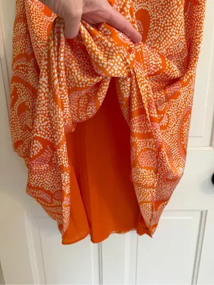 1.STATE Orange Pink Paisley Print Satin Midi Skirt Lined‎ Size 12 thumbnail 3