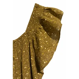 Madewell Ruffle-Sleeve Tiered Midi Dress in Daisy Stitch Weathered Olive Size L thumbnail 8